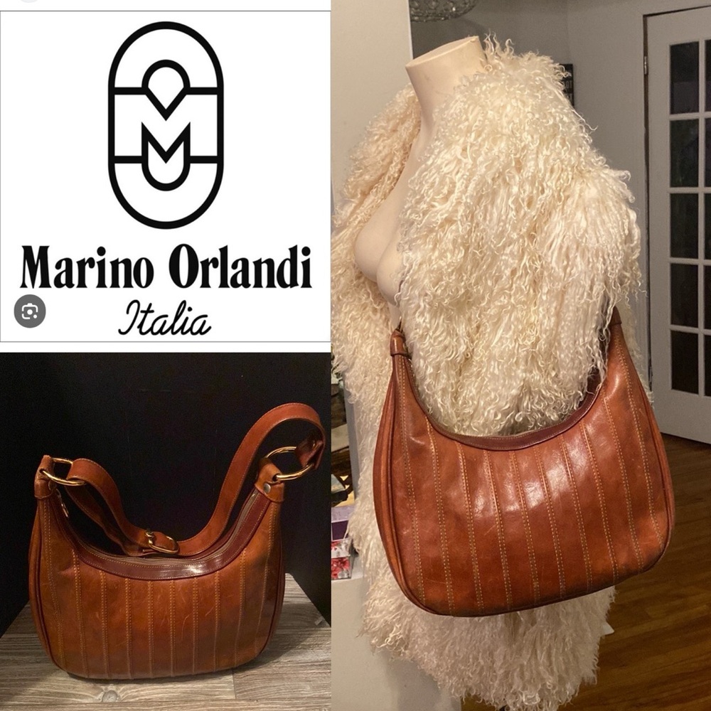 Marino Orlandi Shoulder Bag Genuine Leather. Made Italy